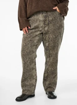 Gemma Jeans mit hoher Taille und Schlangenmuster