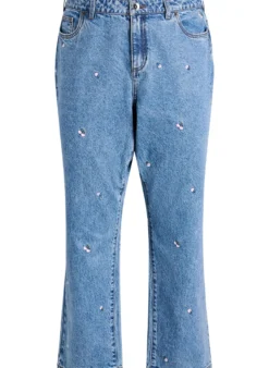 Gemma Jeans mit hoher Taille und aufgestickten Details