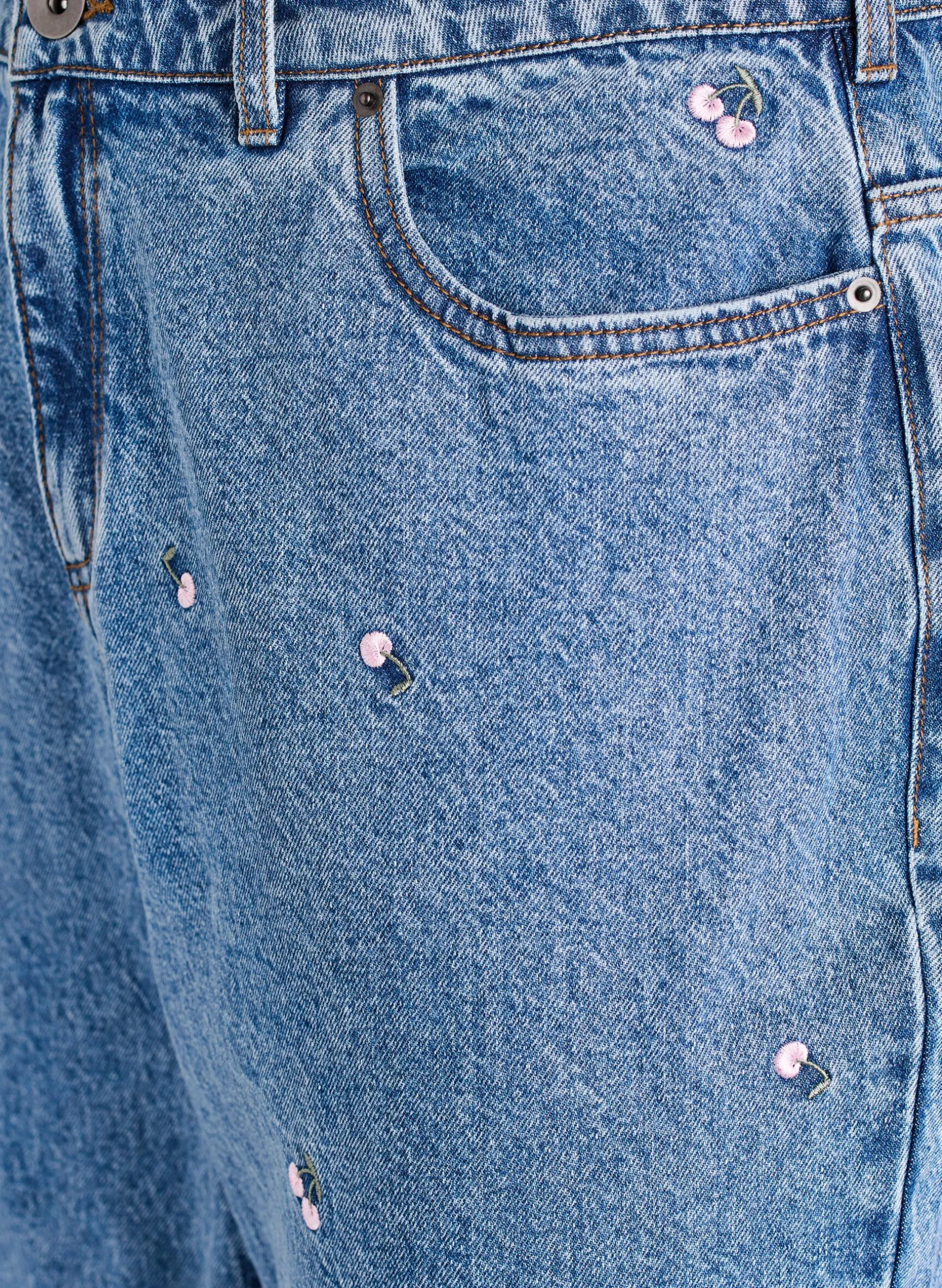 Gemma Jeans mit hoher Taille und aufgestickten Details