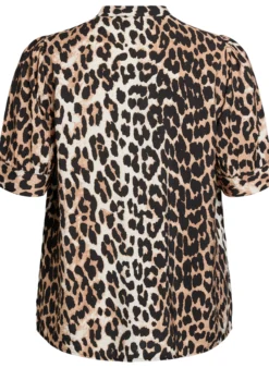 Gemusterte Hemdbluse mit 1/2-Ärmeln