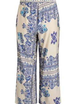 Gemusterte Hose mit weitem Bein