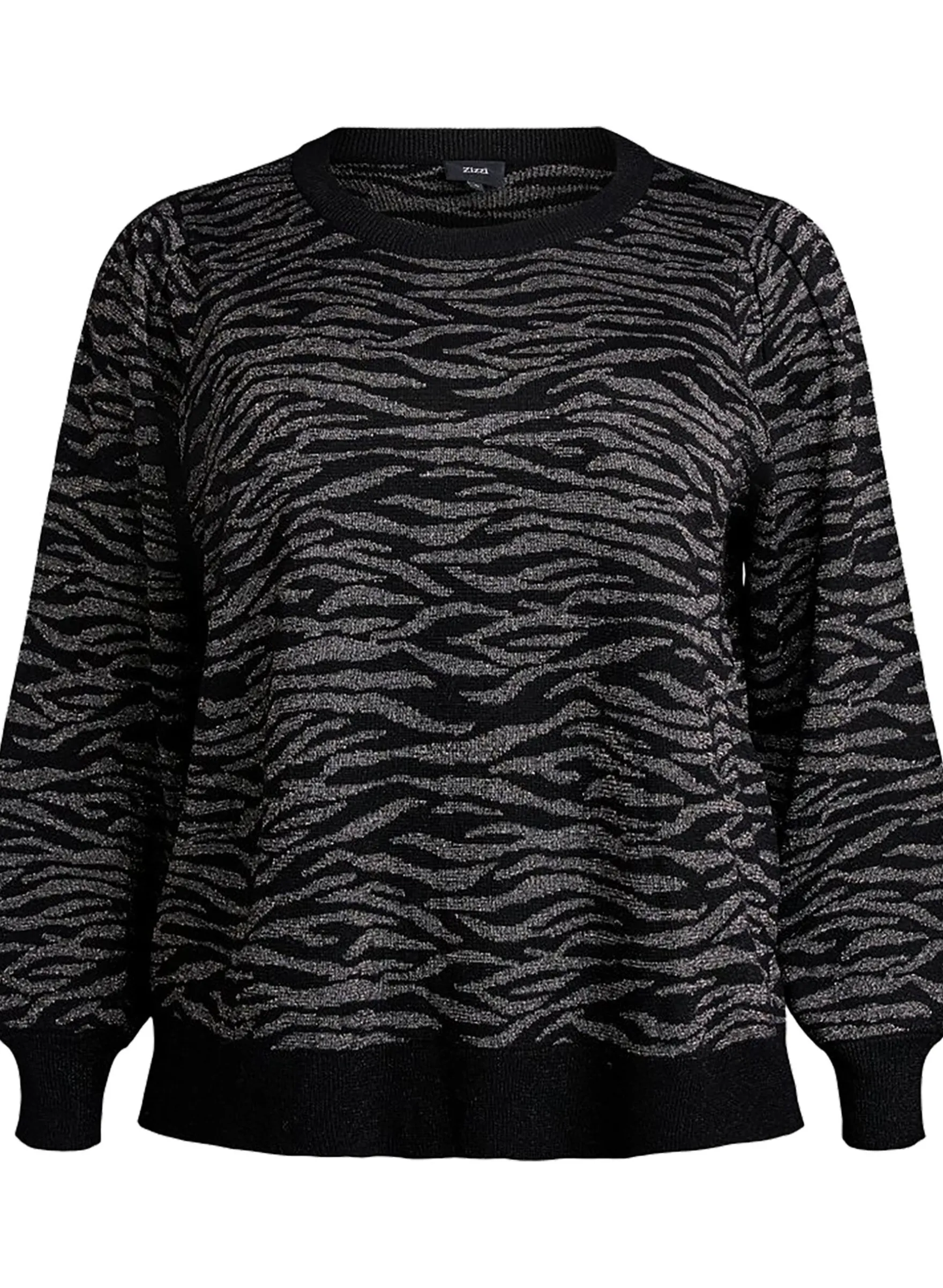 Gemusterte Strickbluse mit Glitzereffekt