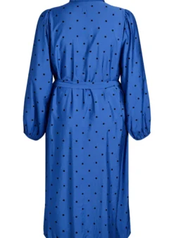 Gepunktetes Midikleid mit abnehmbarem Bindegürtel
