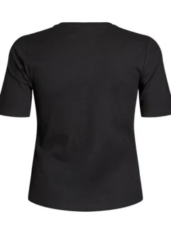 Geripptes Basic-T-Shirt mit Rundhalsausschnitt