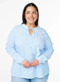 Gestreifte Bluse mit Bindedetail