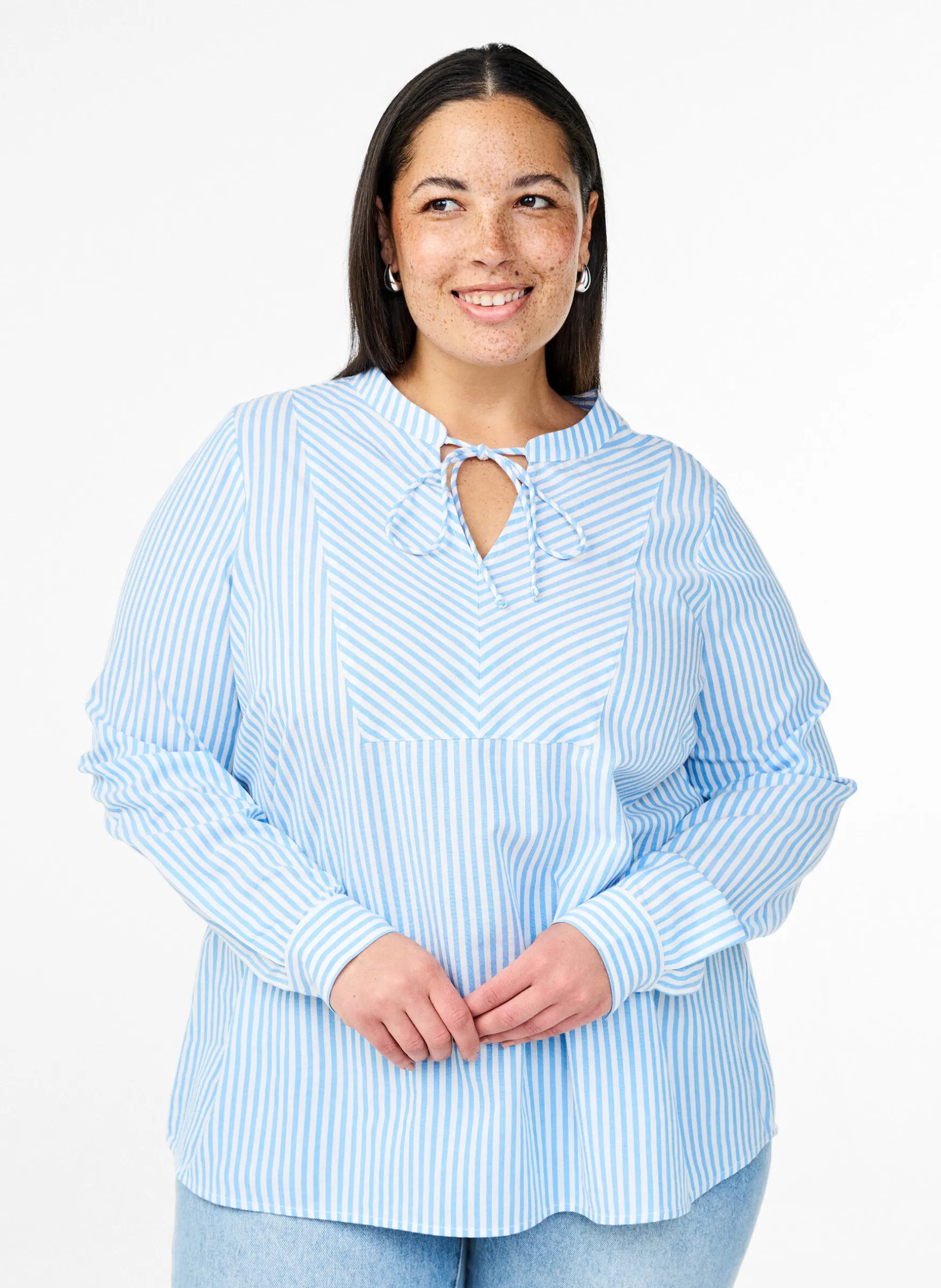 Gestreifte Bluse mit Bindedetail
