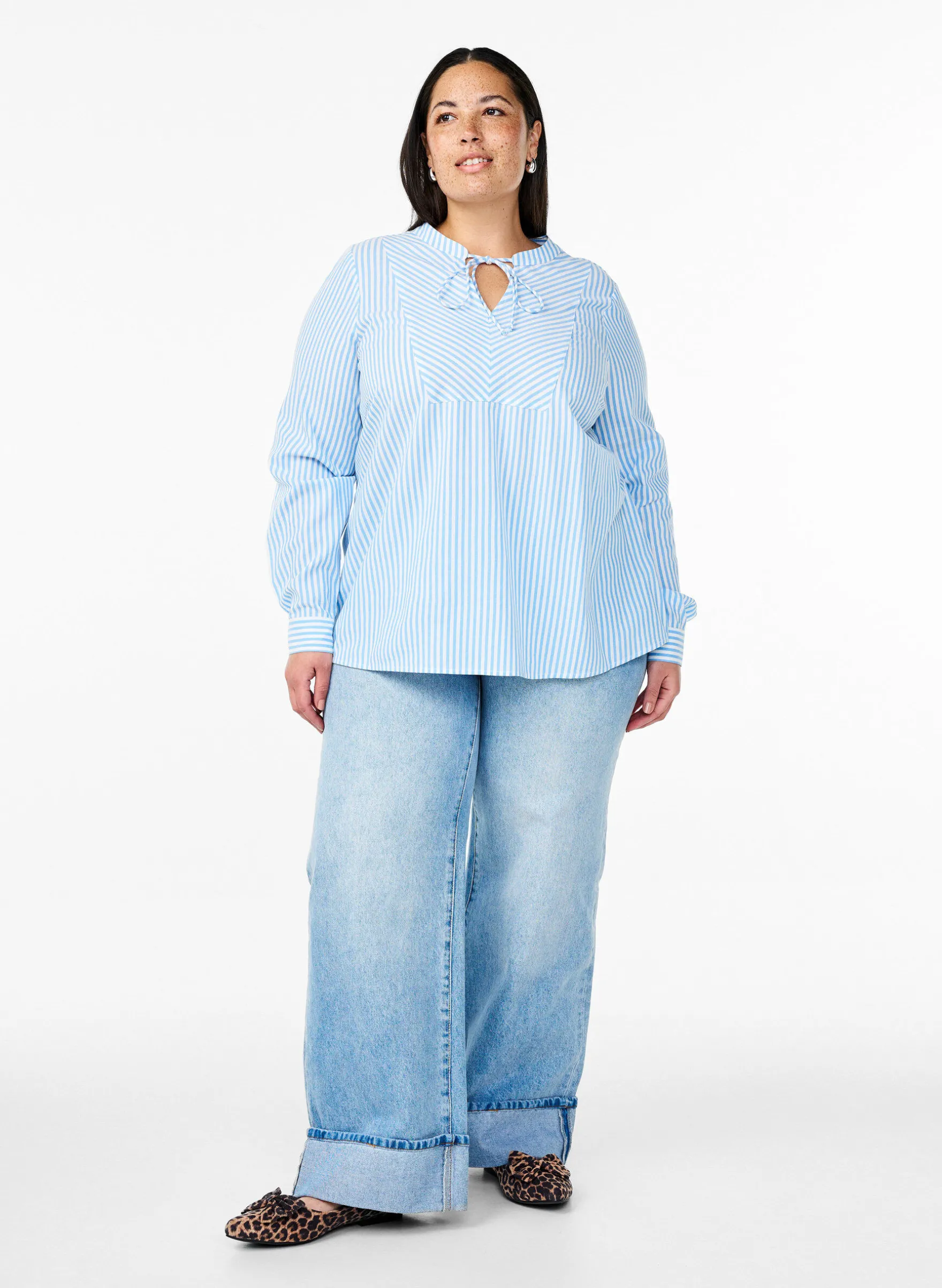 Gestreifte Bluse mit Bindedetail