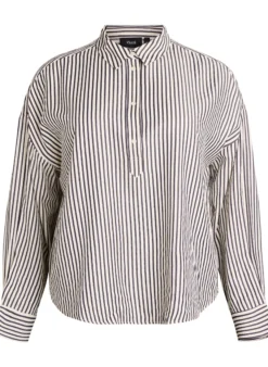 Gestreifte Bluse mit Knopfdetail am Rücken