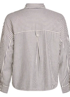 Gestreifte Bluse mit Knopfdetail am Rücken