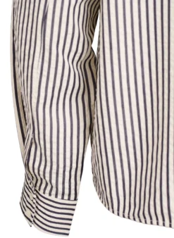 Gestreifte Bluse mit Knopfdetail am Rücken