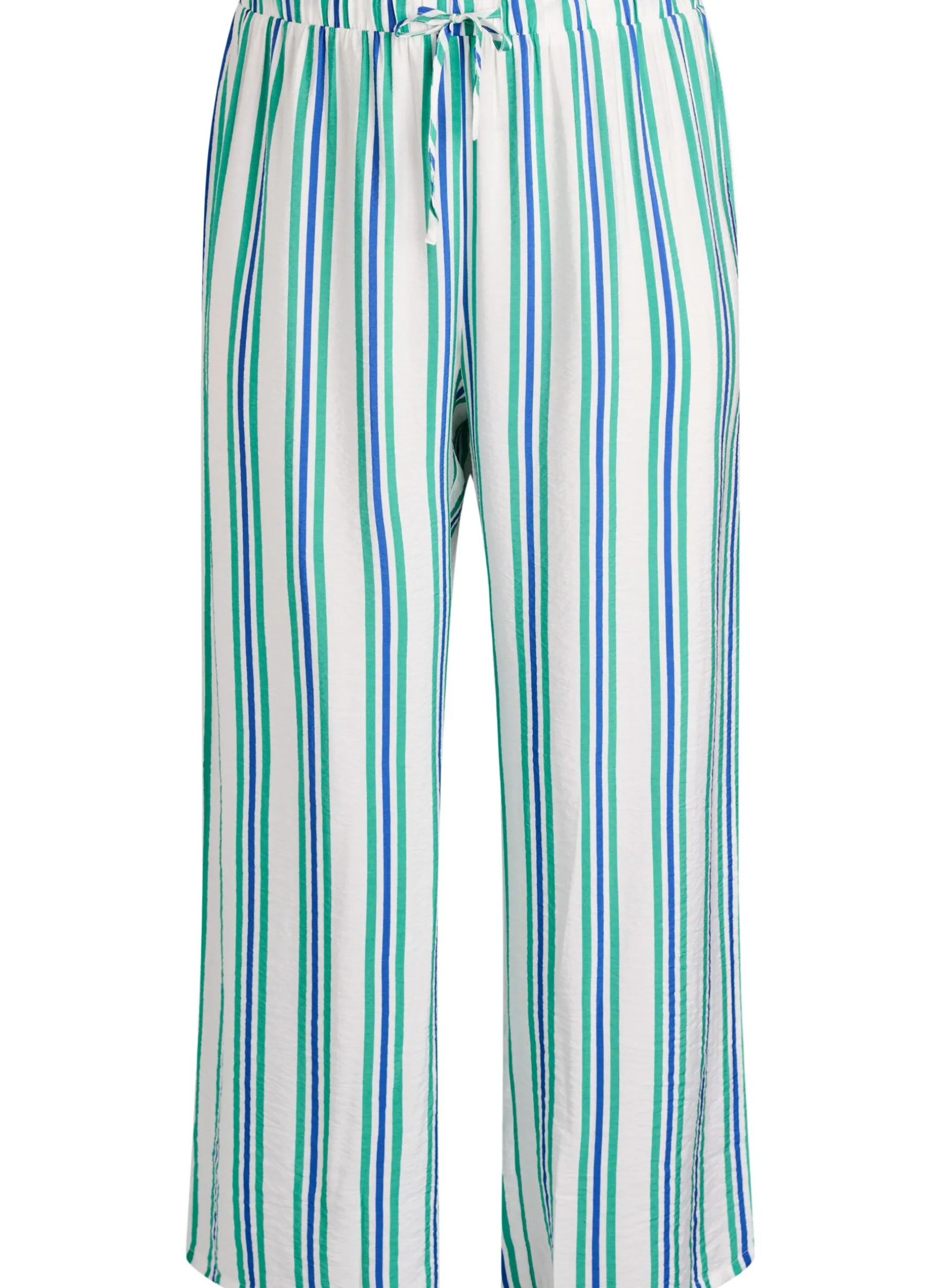 Gestreifte Hose mit hoher Taille und weiten Beinen