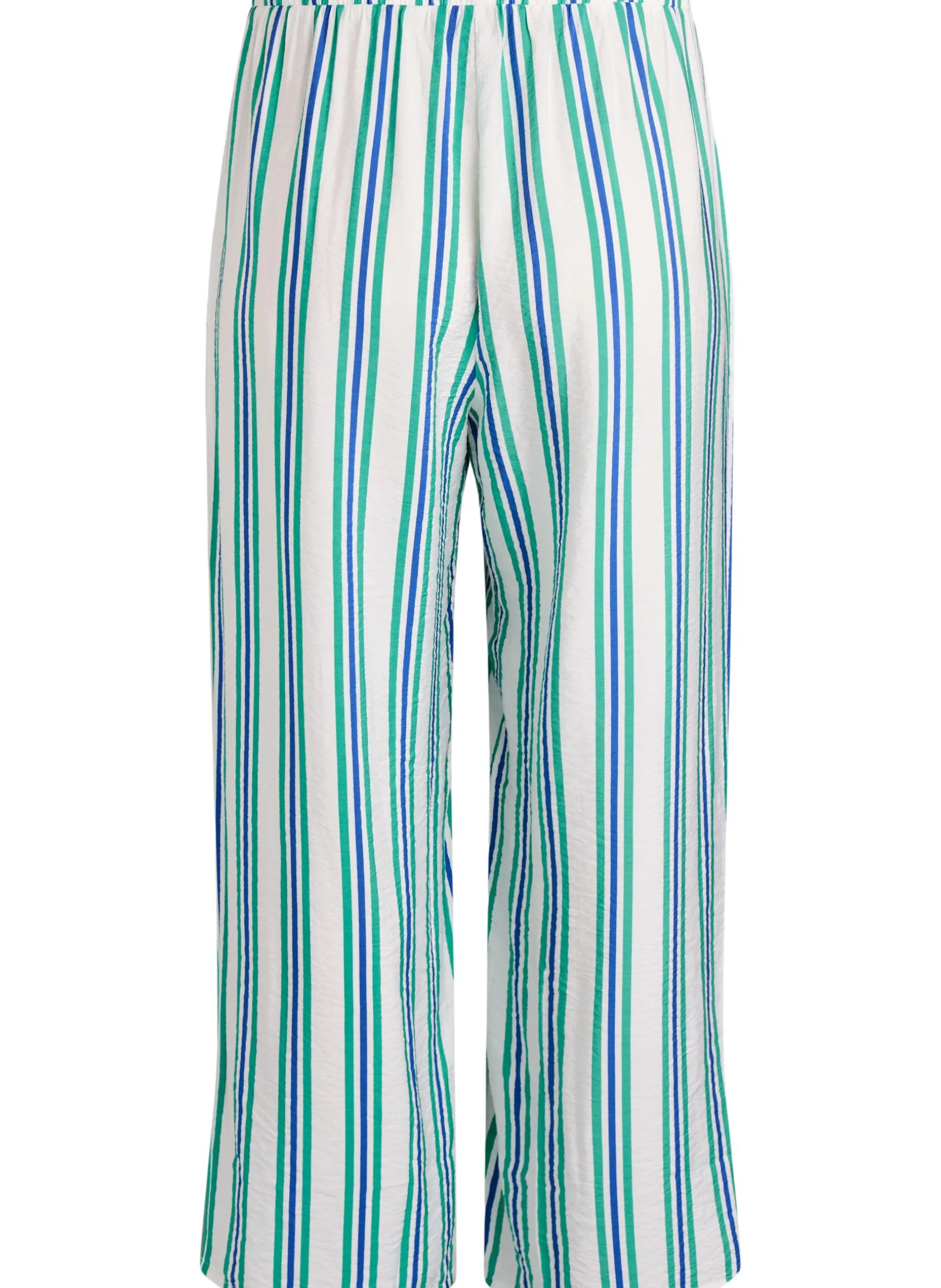 Gestreifte Hose mit hoher Taille und weiten Beinen