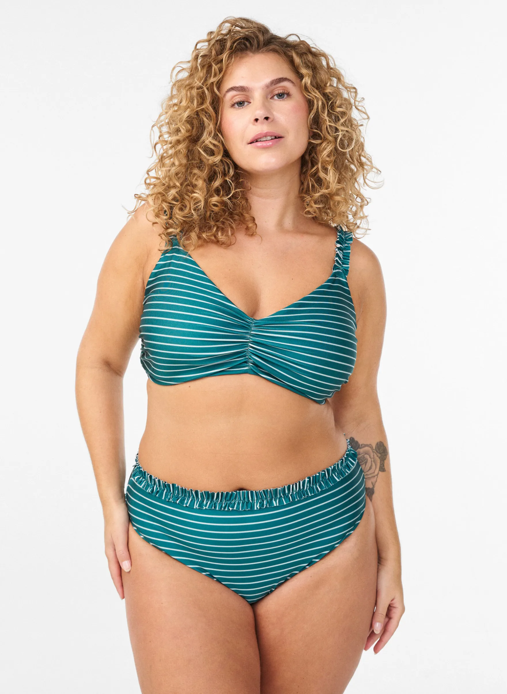 Gestreiftes Bikini Top mit herausnehmbarer Wattierung