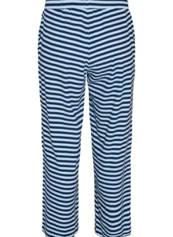 Gestreifte Schlafanzughose mit hoher Taille und weiten Beinen