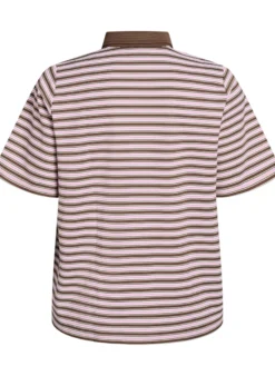 Gestreiftes Poloshirt mit kurzen Ärmeln und Knöpfen