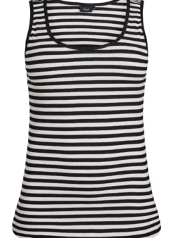 Gestreiftes Tanktop mit Rippenstruktur