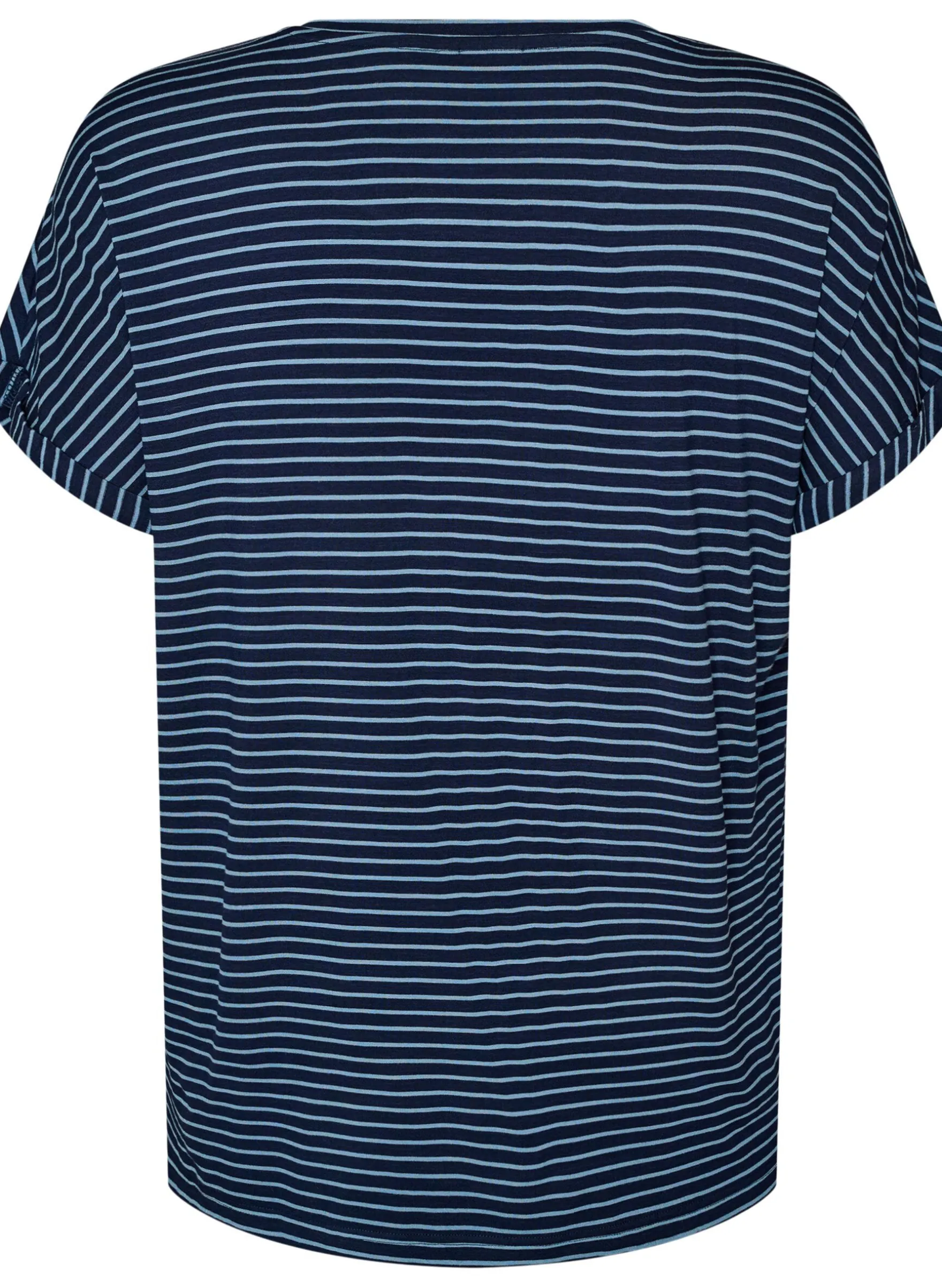 Gestreiftes T-Shirt aus Viskose mit Rundhalsausschnitt