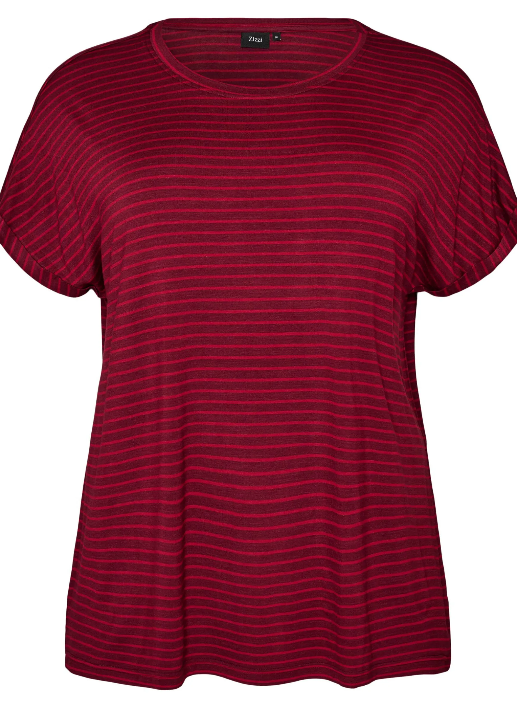 Gestreiftes T-Shirt aus Viskose mit Rundhalsausschnitt