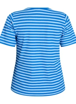 Gestreiftes T-Shirt mit gerippter Struktur