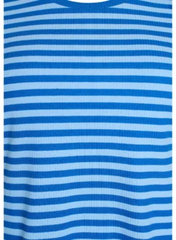 Gestreiftes T-Shirt mit gerippter Struktur