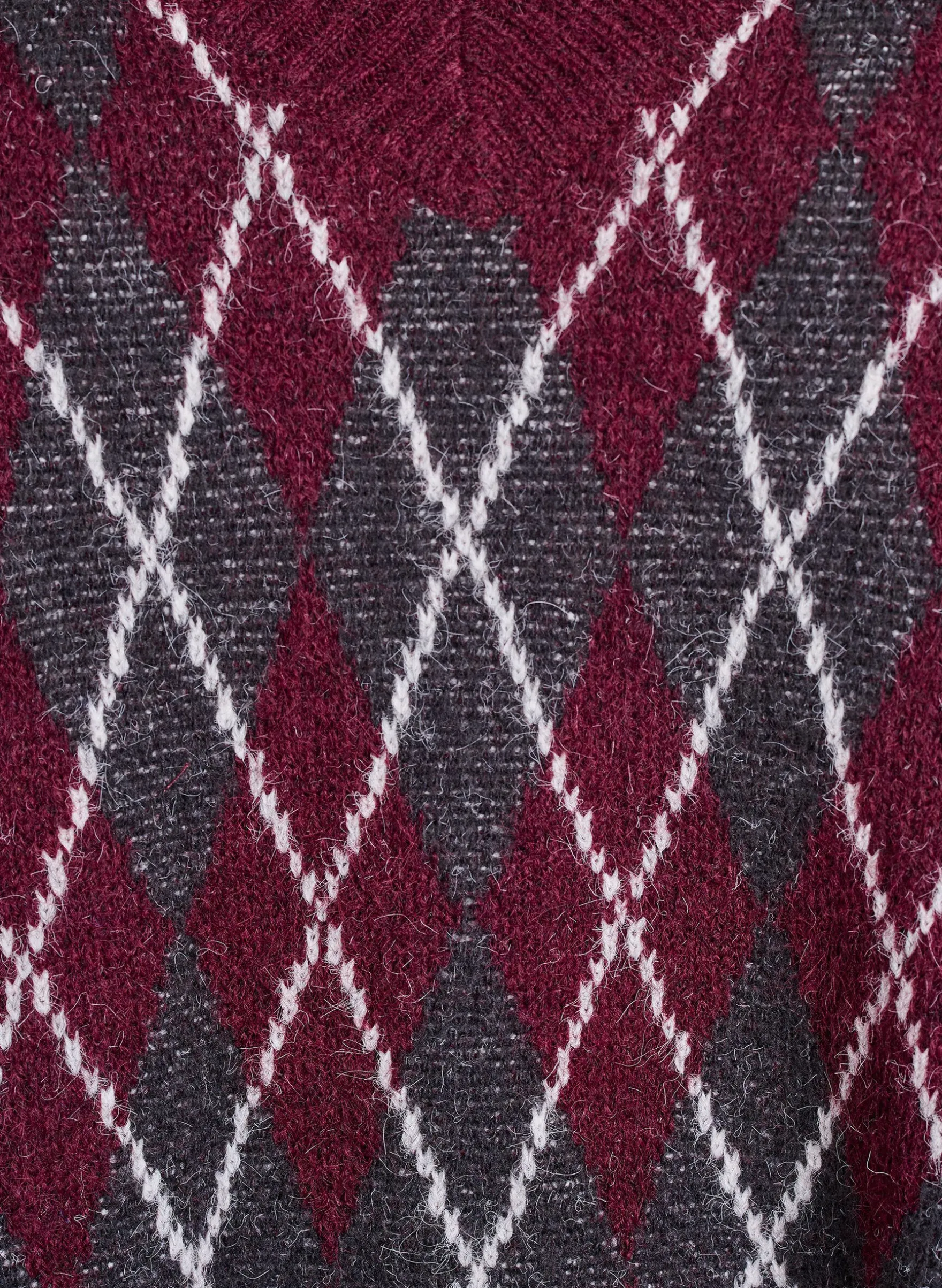 Gestrickte Weste mit V-Ausschnitt und Argyle-Muster