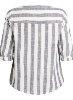 Hemdbluse aus Baumwolle mit V-Ausschnitt