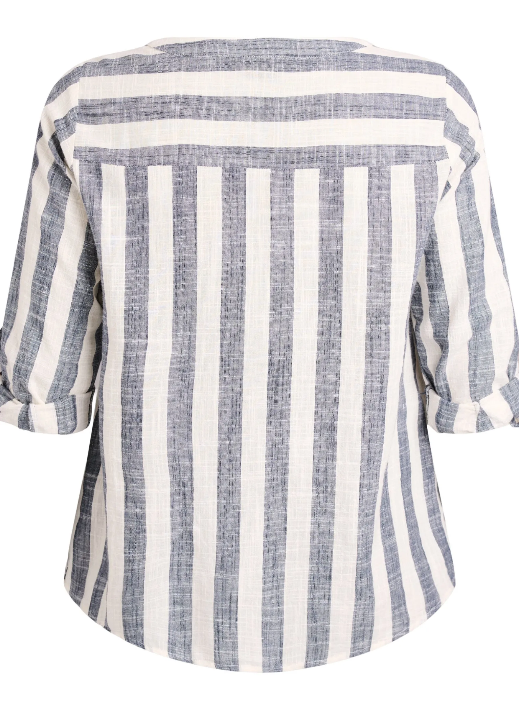 Hemdbluse aus Baumwolle mit V-Ausschnitt