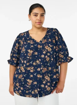 Hemdbluse mit 1/2-Ärmeln