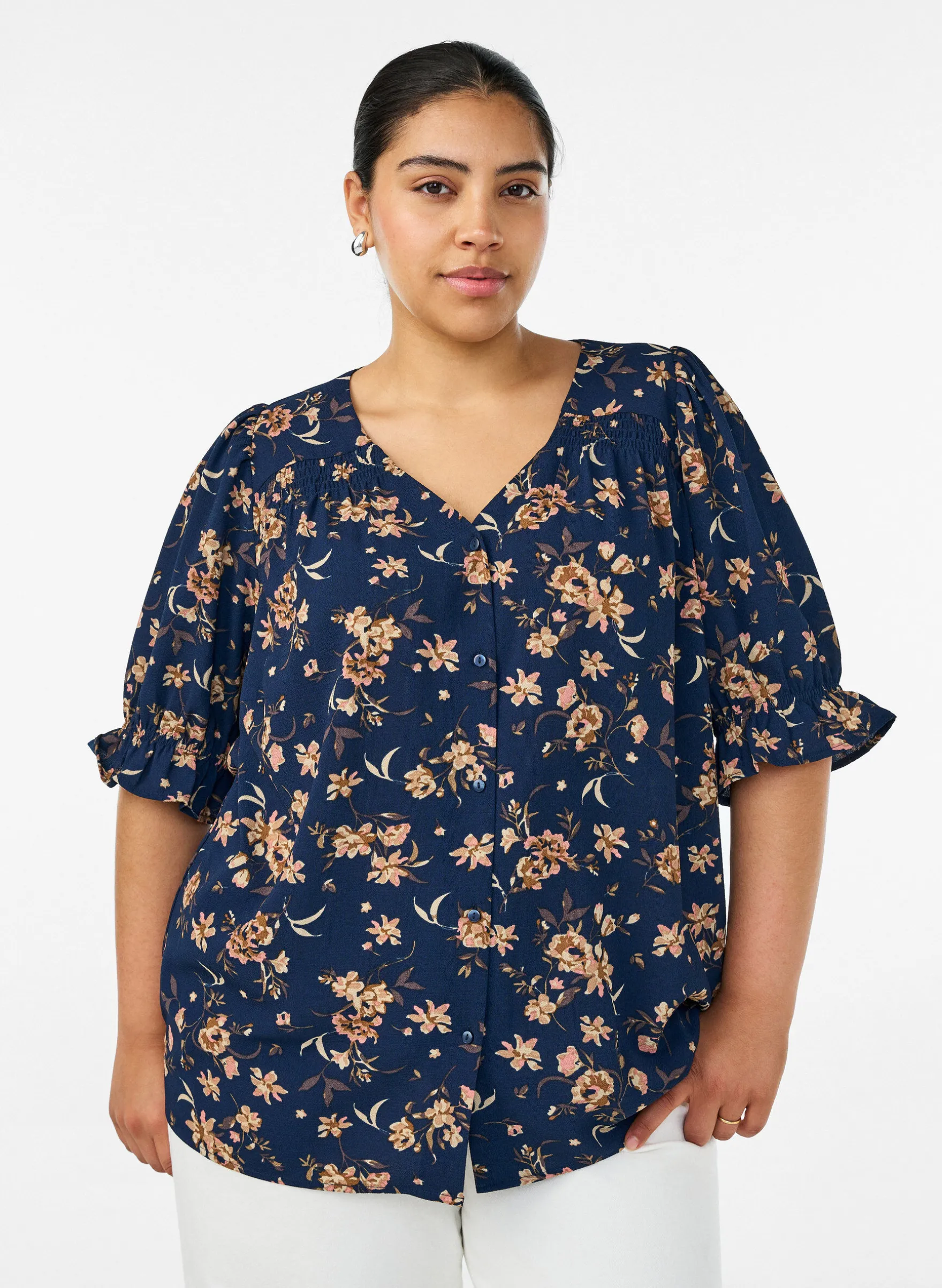 Hemdbluse mit 1/2-Ärmeln
