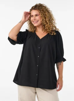 Hemdbluse mit 1/2-Ärmeln