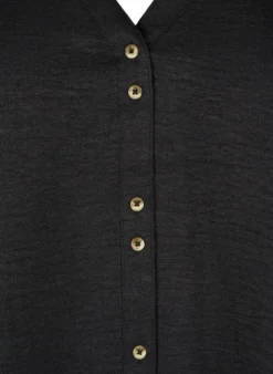 Hemdbluse mit V-Ausschnitt und kurzen Ärmeln