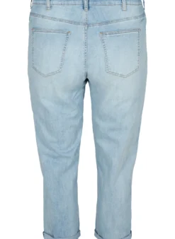 Hochgekrempelte 7/8-Jeans mit hoher Taille