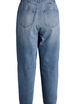 Hoch taillierte Barrel-Jeans