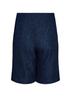 Hoch taillierte Bermudashorts aus Spitze