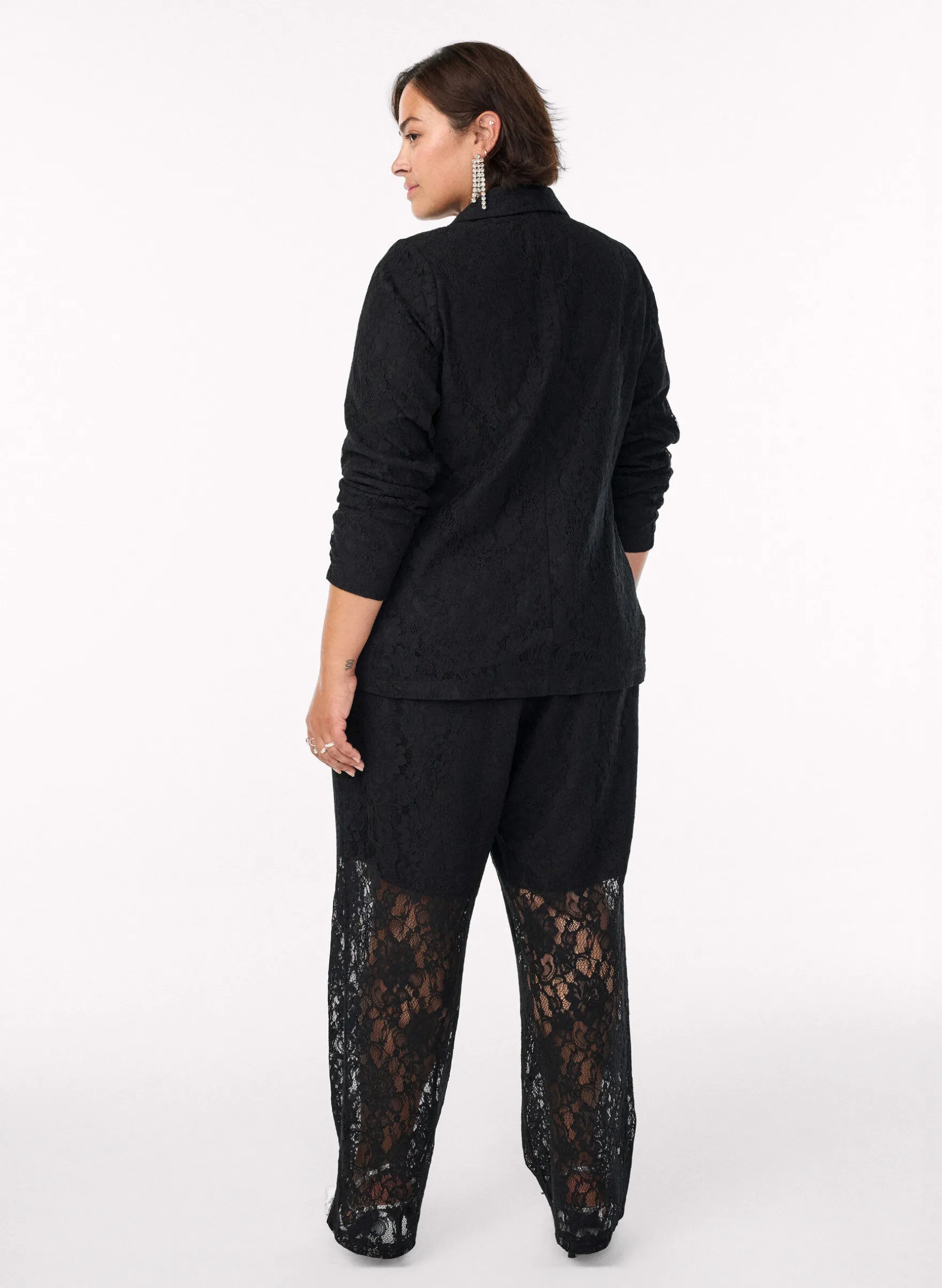 Hoch taillierte Hose aus Spitze