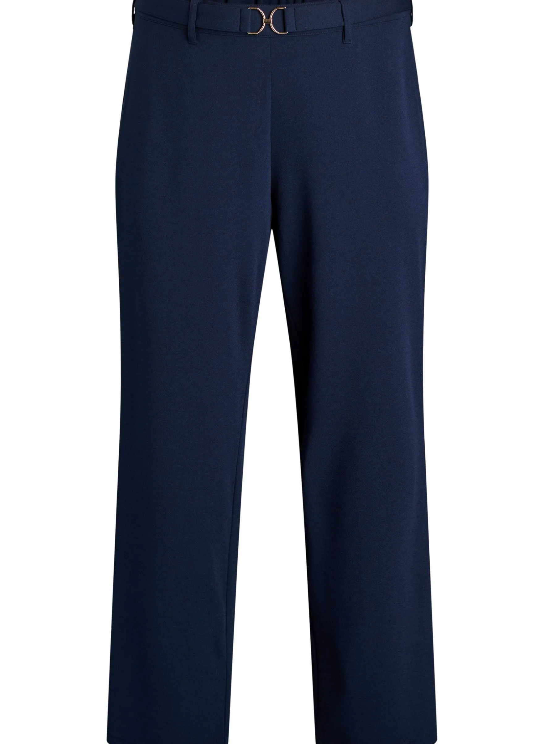 Hoch taillierte Hose mit Gürtel und goldener Schnalle