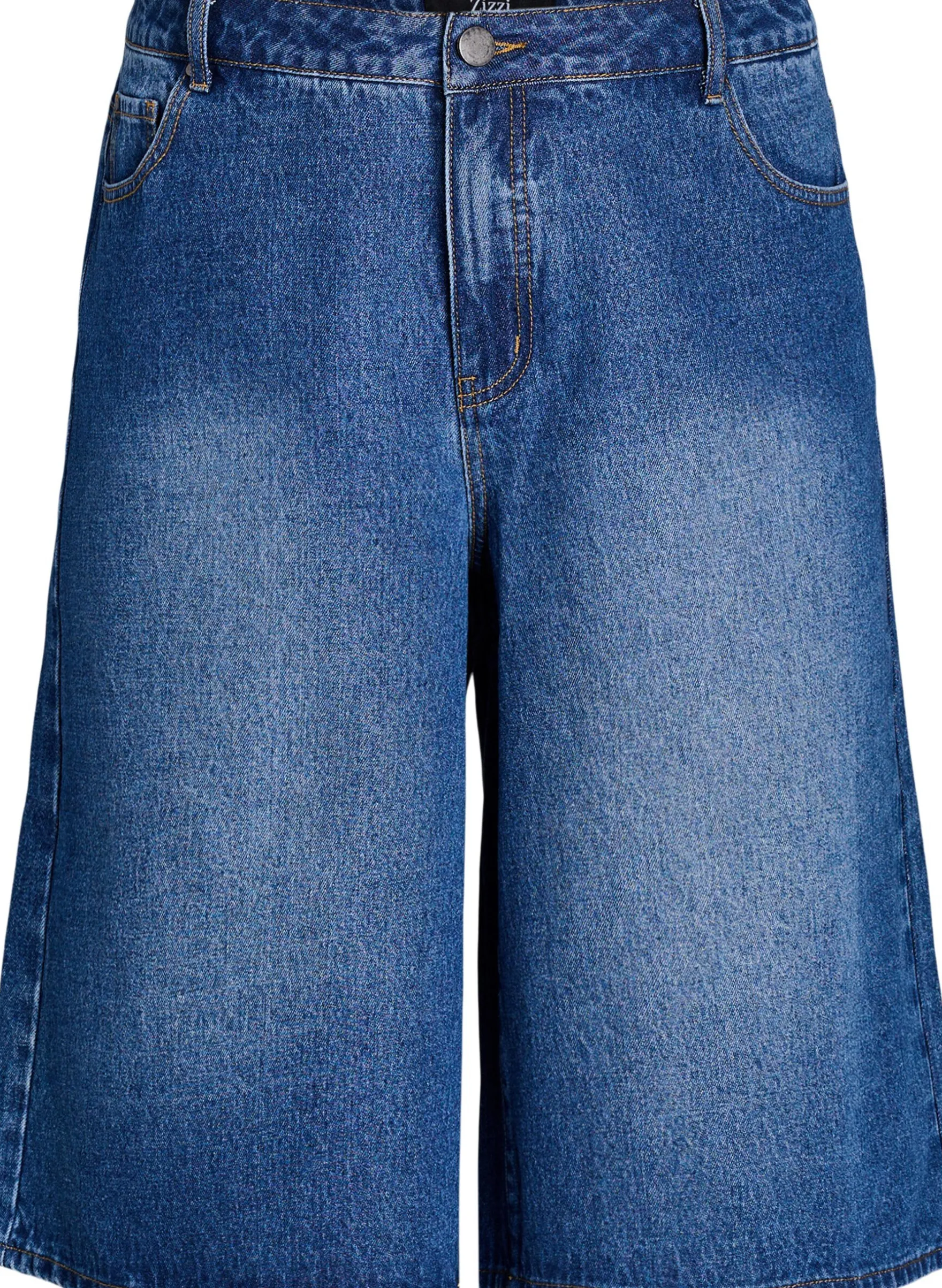 Hoch taillierte Shorts aus Denim