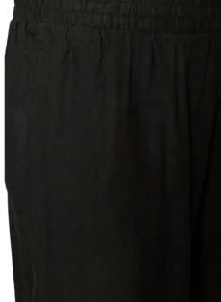 Hoch taillierte Shorts aus Leinen und Viskose