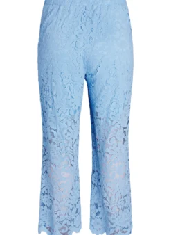 Hoch taillierte Spitzenhose mit geraden Beinen