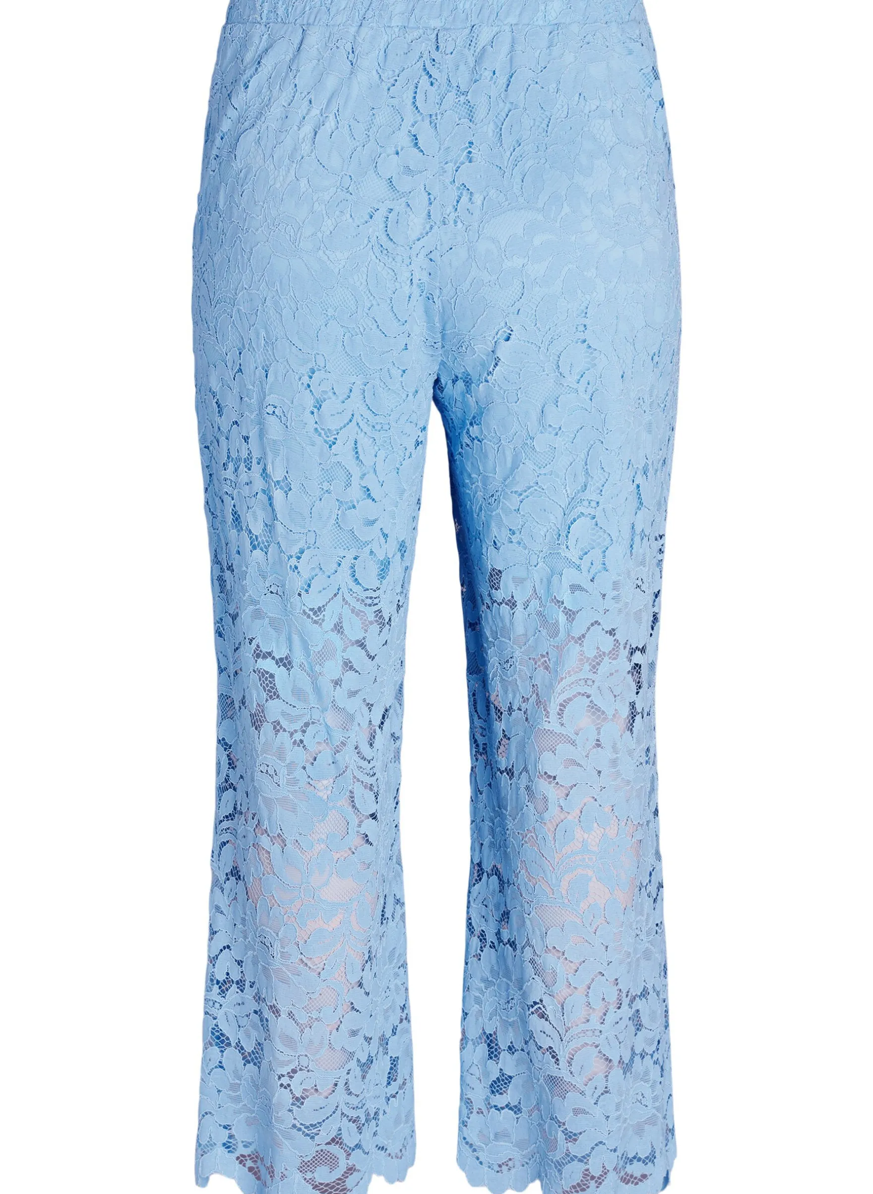 Hoch taillierte Spitzenhose mit geraden Beinen