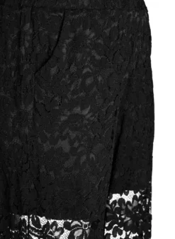 Hoch taillierte Spitzenhose mit geraden Beinen
