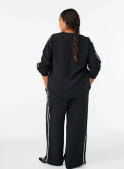 Hose mit geradem Bein und Streifendetails