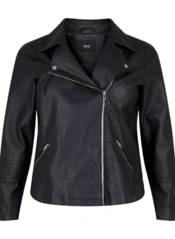 Imitierte Leder Biker Jacke