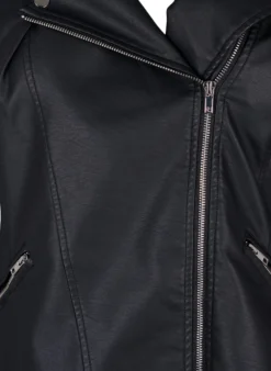 Imitierte Leder Biker Jacke