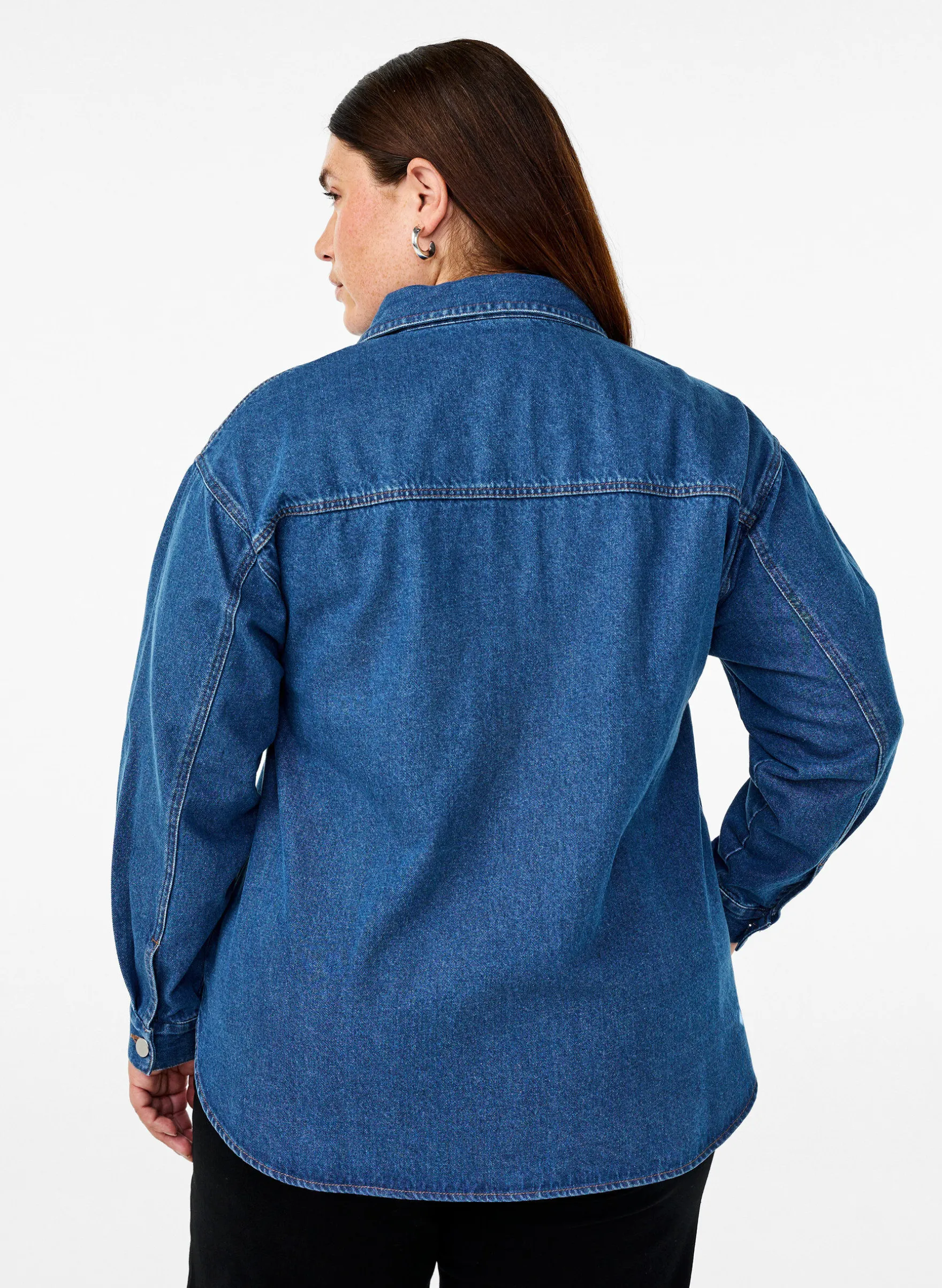 Jeansbluse mit Ösen