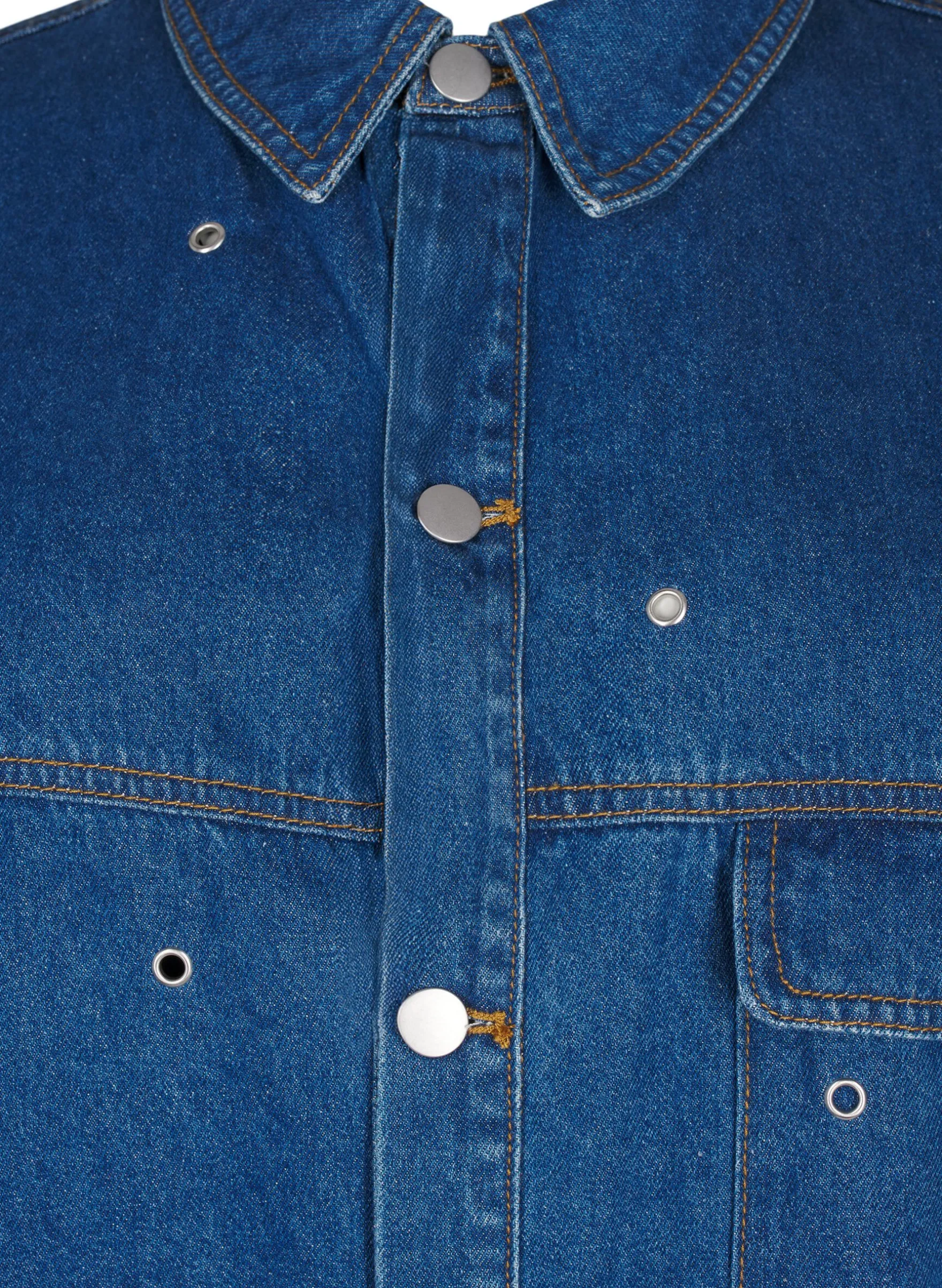 Jeansbluse mit Ösen