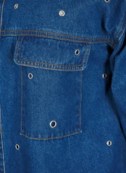 Jeansbluse mit Ösen