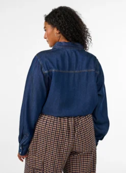Jeanshemd aus Lyocell mit Druckknöpfen