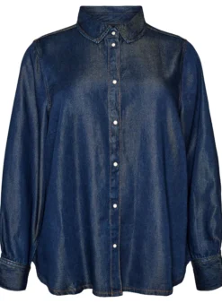 Jeanshemd aus Lyocell mit Druckknöpfen
