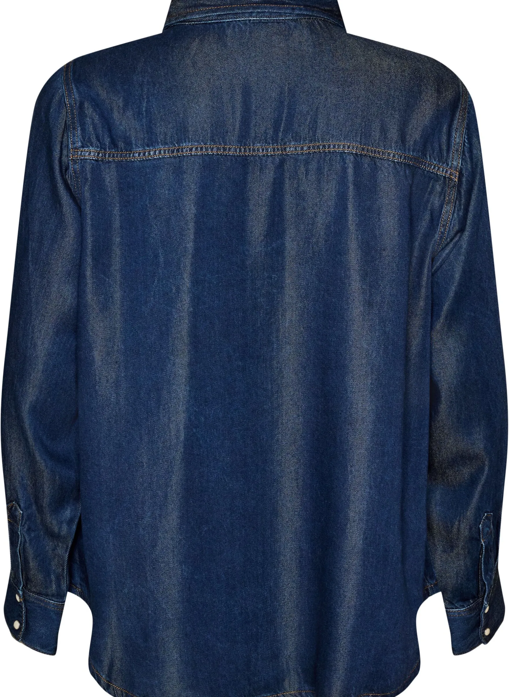 Jeanshemd aus Lyocell mit Druckknöpfen